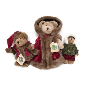 Boyds Bears クリスマスぬいぐるみ：ジョイント付きバーガンディ