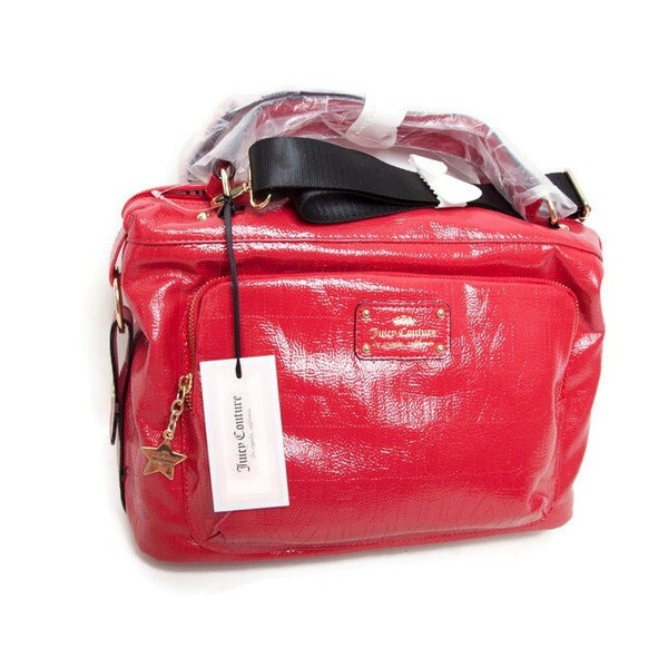 Juicy Couture EVER AFTER Cherry Satchel - GRAND sac à main rouge - Neuf avec étiquettes - Sac à bandoulière - Authentique sac à main - Bandoulière