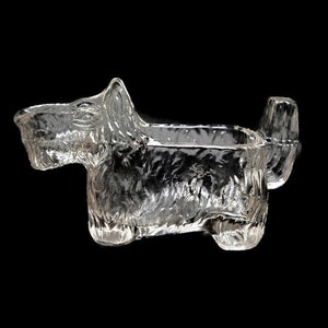 Vintage Glass Scottie Dog Creamer, Candy Dish, Syrup Pitcher, Spoon Rest - L E Smith - Scottish Terrier Scotty - 1930s Post Cereal Giveaway