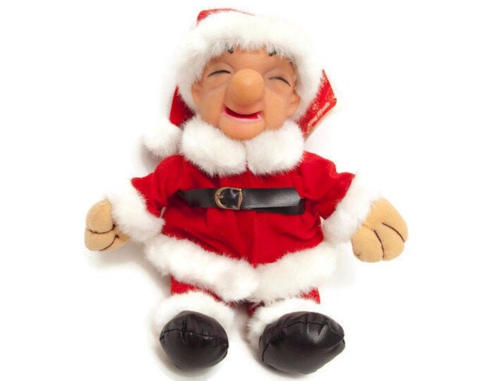 Vintage Mr Magoo Santa Claus Plush Doll Christmas Holiday Vinyl and ...