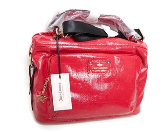 Juicy Couture EVER AFTER Cherry Satchel - LARGE Red Handbag - New With Tags - Shoulder Bag - Authentic Purse - Cross Body Strap