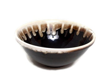 Vintage Brown Tropf mischende Teigschüssel Lava-Glasur-Keramik 10-Zoll-Landhaus-Küche