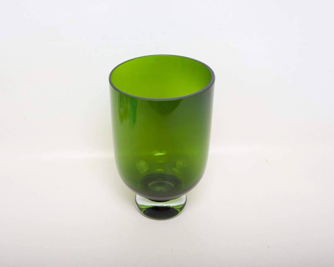 Vintage Emerald Green Crystal Vase Reijmyre of Sweden Monica Etsy