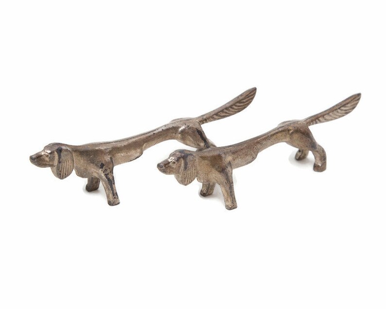 Vintage Metal DACHSHUND Dog Figurines Set of 2 Wiener Dogs Etsy
