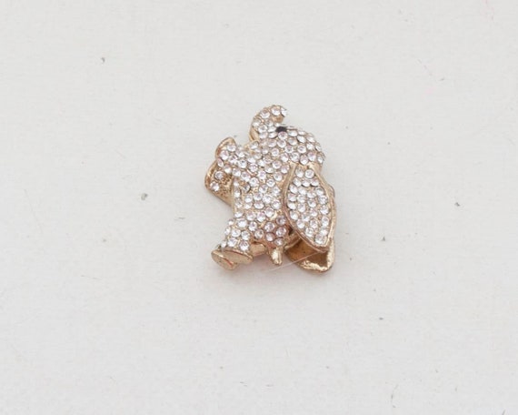 Vintage Austrian Crystal Elephant Pendant - White… - image 5