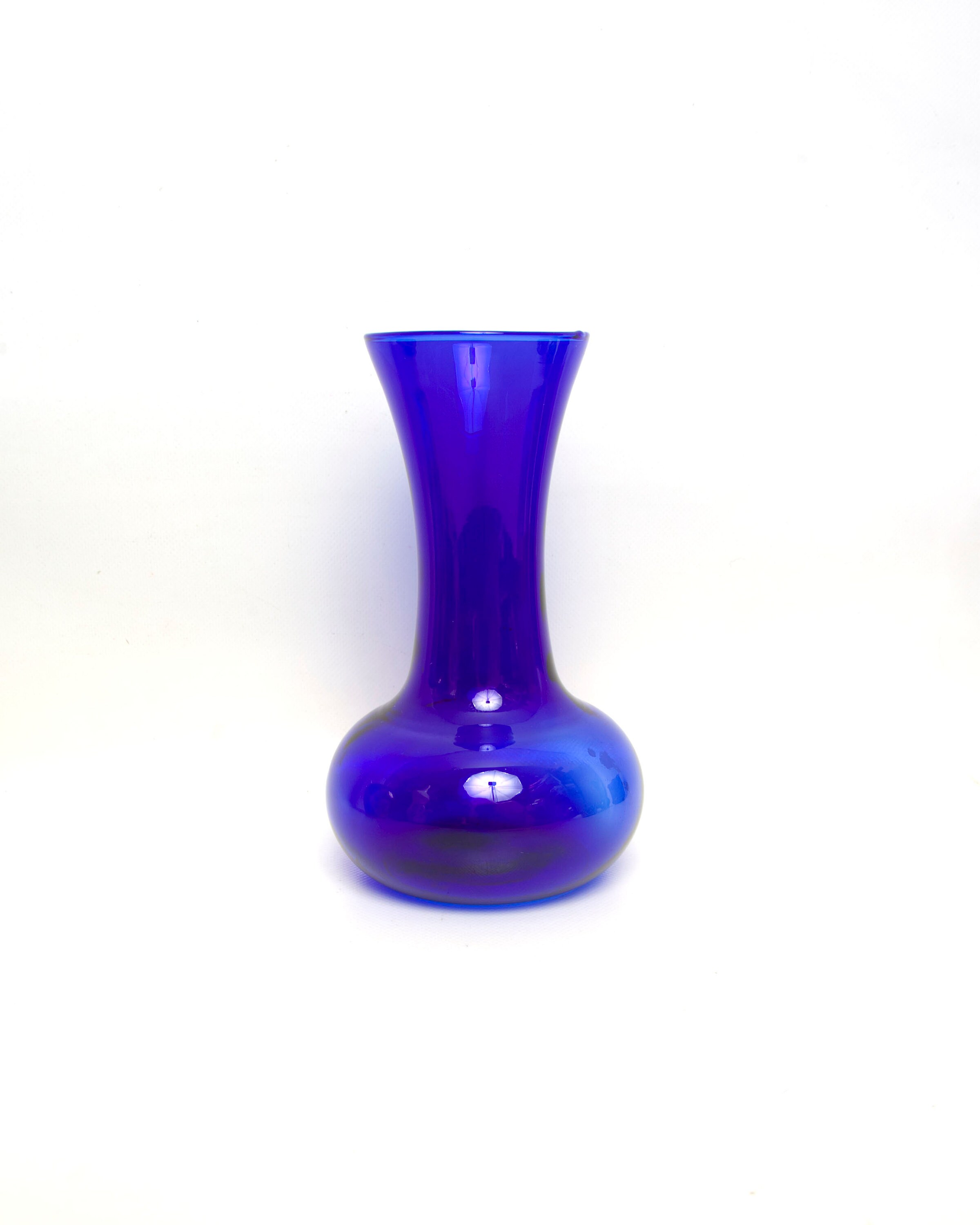 Vintage Cobalt Blue Glass Vase Illusions Blown Glass Indiana Etsy