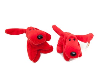 Peluches vintage TY Beanie Babies Rover: Set de peluches de perro rojo descatalogado de 1996 - MWMT