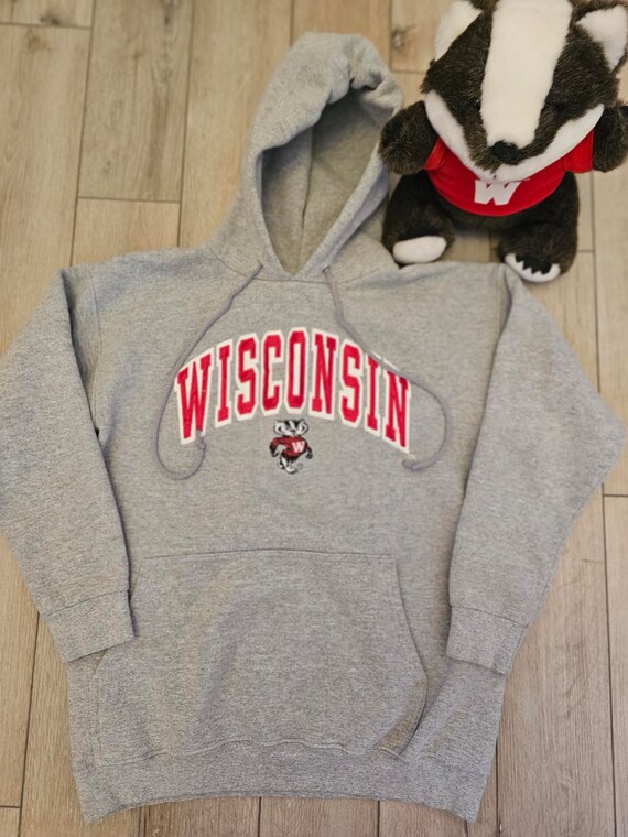 Vintage Wisconsin Badgers - Hooded Sweatshirt - S… - image 5