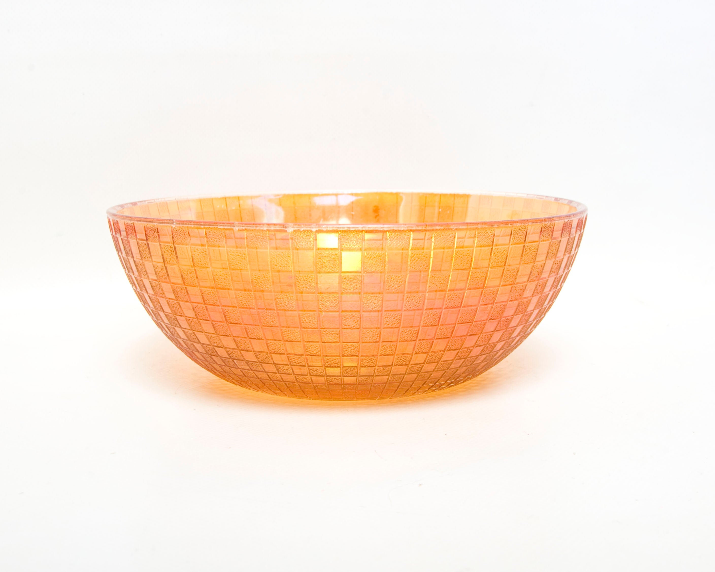 Indiana Glass Iridescent Marigold Carnival Glass Flower Shape Bowl