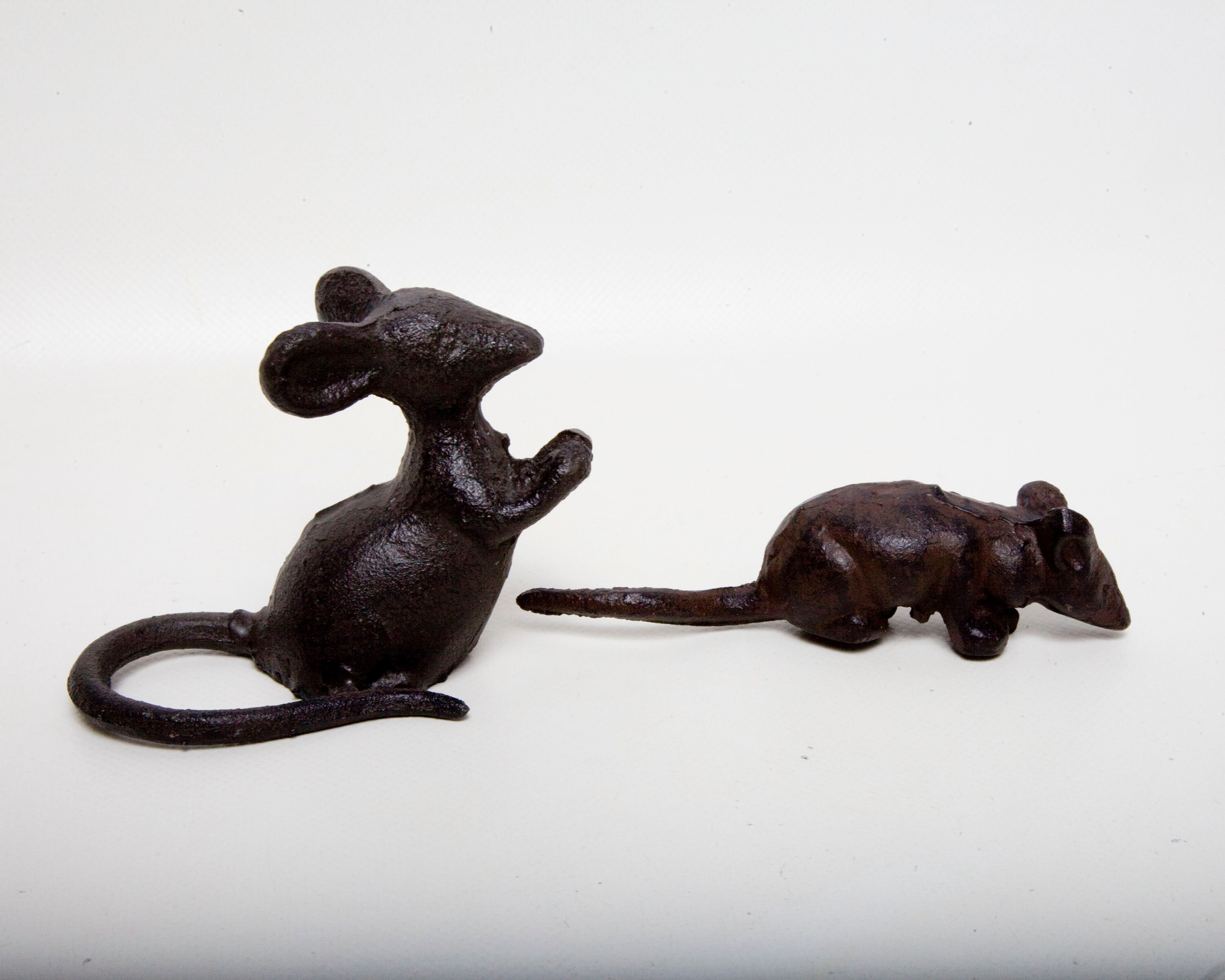 Vintage Cast Iron Mouse Figurines Metal Mice Paperweights Set Etsy