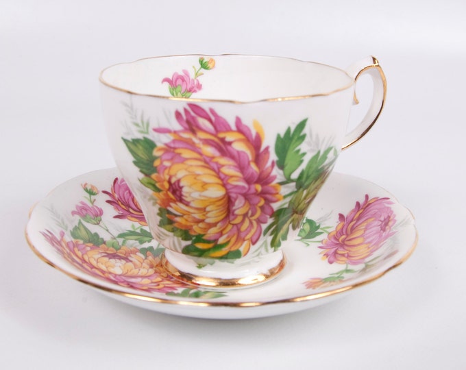Chrysanthemum Tea Cup Gladstone Bone China Made in England Etsy