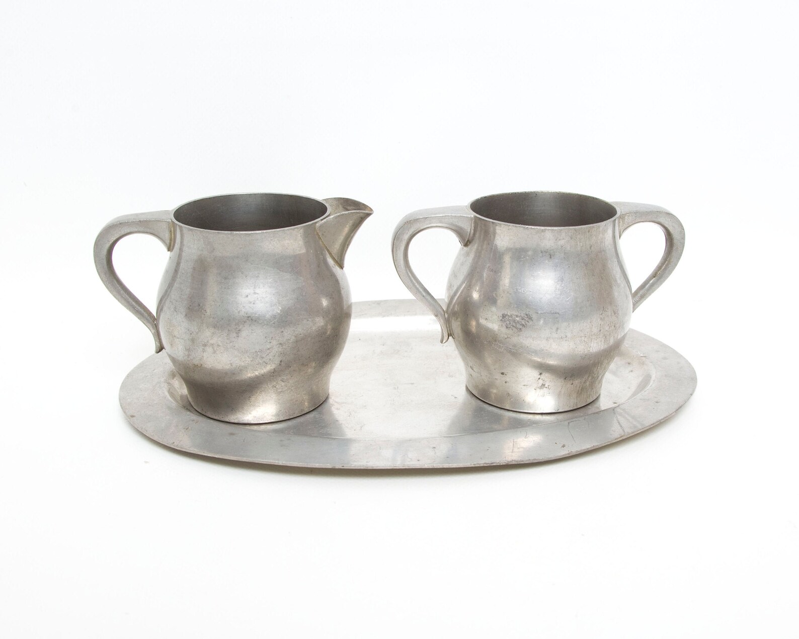 Vintage Pewter Sugar and Creamer Serving Tray Pewter by RICE Etsy