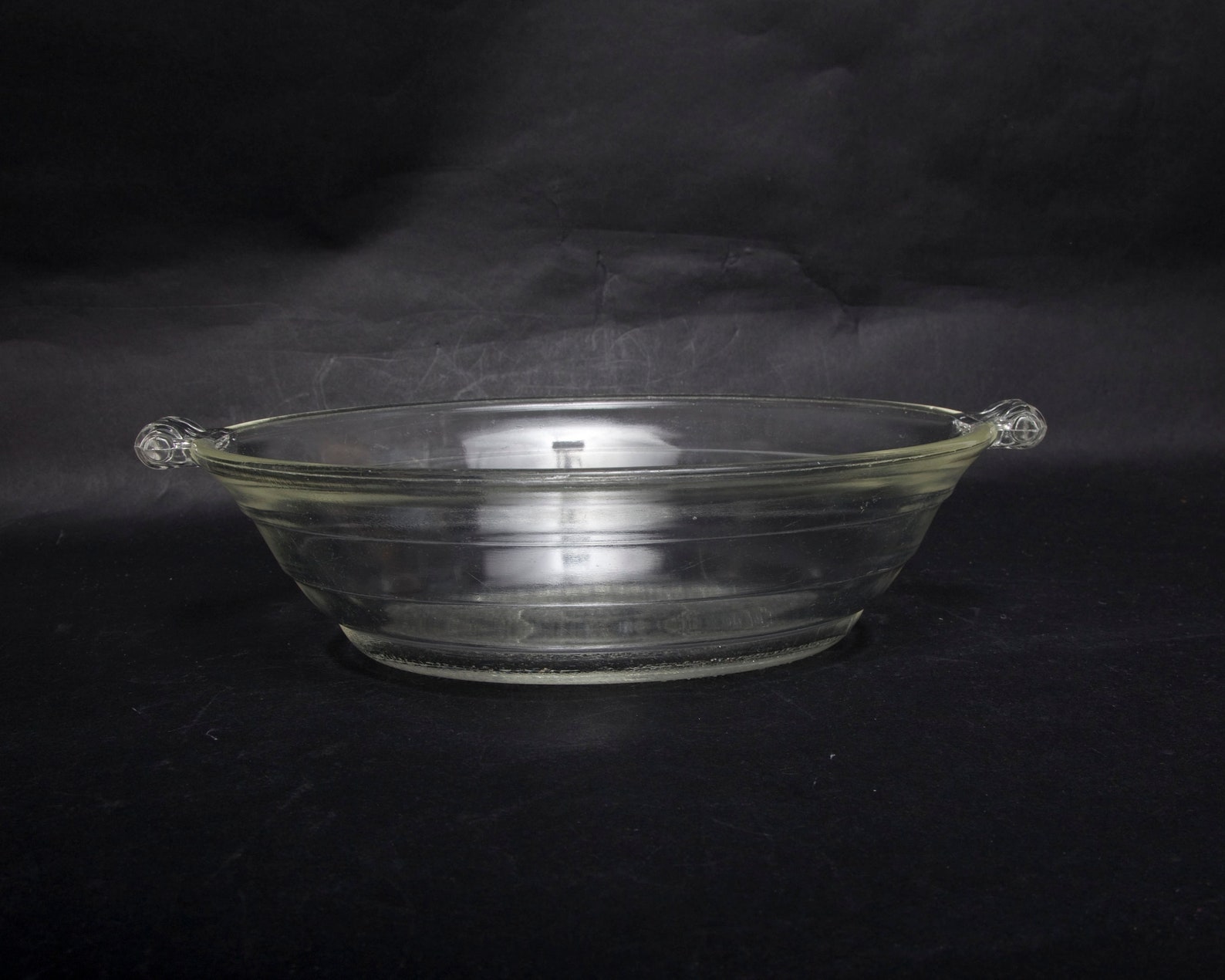 Vintage GLASBAKE 060 Oval Glass Bowl With Handles Clear Glass Etsy