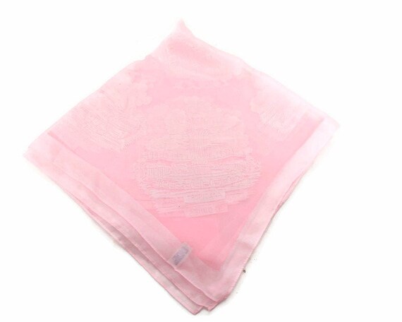 Vintage Pink Ladies Scarf JAPAN Nylon Las Vegas So