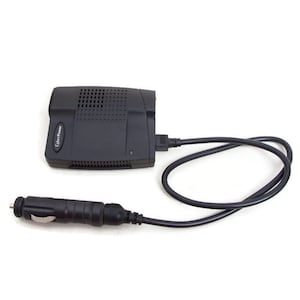 May include: A black CyberPower car power inverter with a black cable and a car cigarette lighter adapter. The inverter has a rectangular shape with ventilation holes and the CyberPower logo.