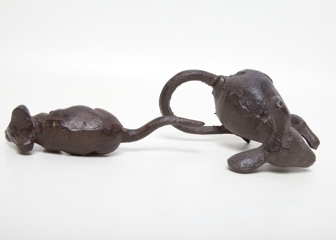 Vintage Cast Iron Mouse Figurines Metal Mice Paperweights Set Etsy