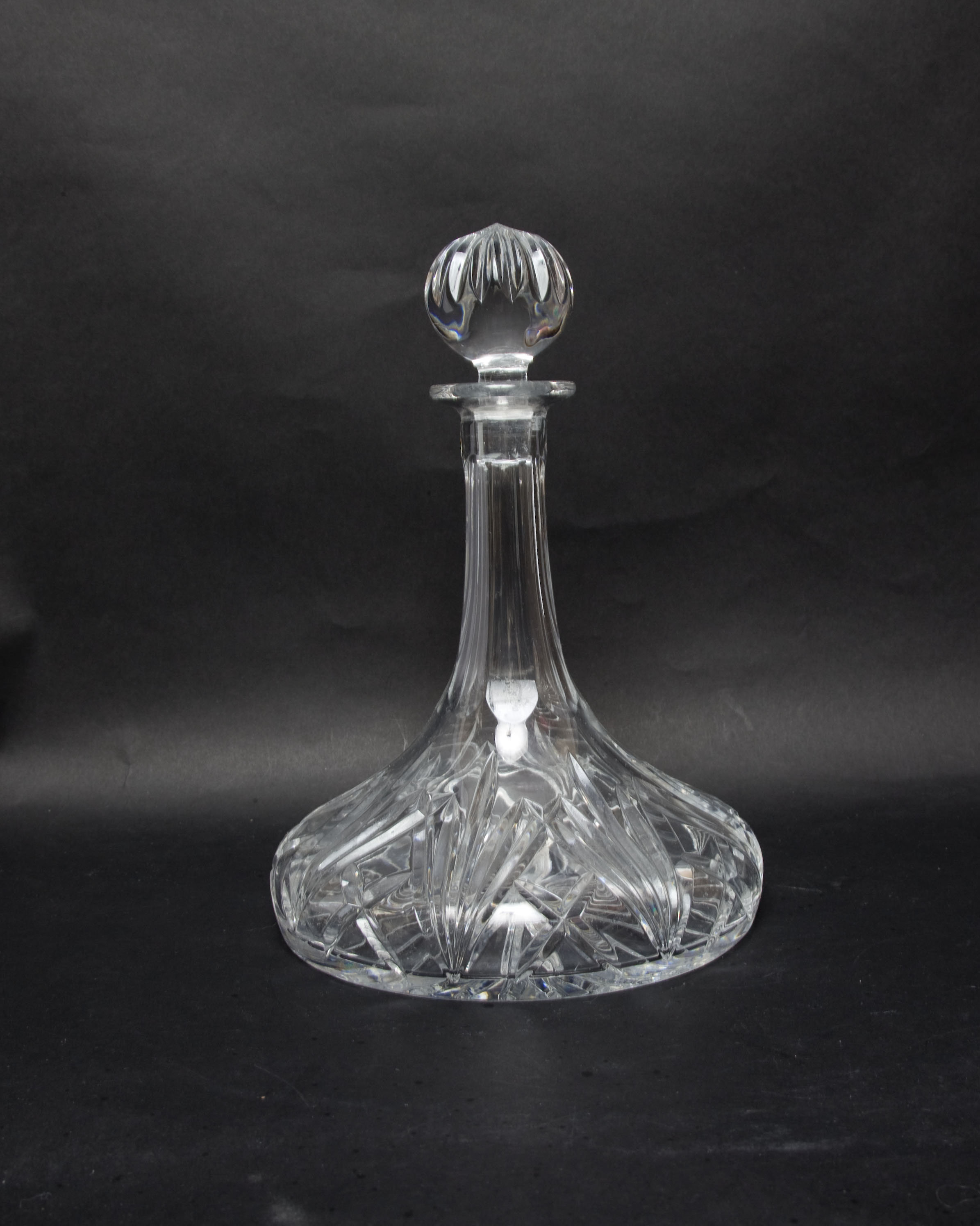 Vintage Full Crystal Ship's Decanter Ball Stopper Nautical Etsy