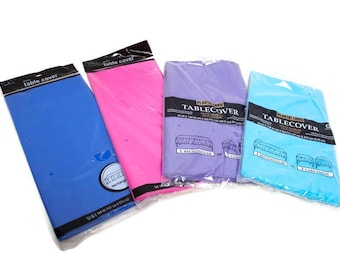 Lot of 4 Plastic Tablecloths – 54" x 108" Party Covers (New)