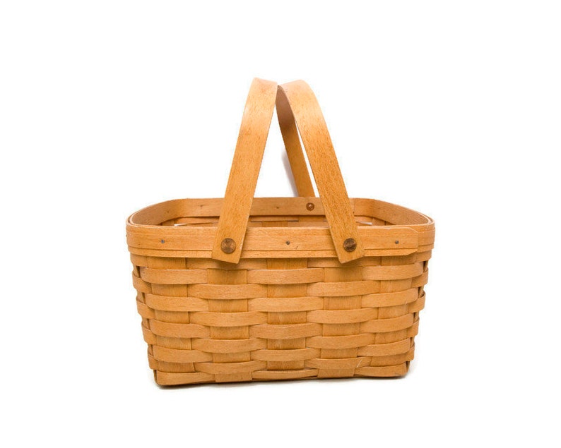 Vintage LONGABERGER Basket Square Picnic 11 Inch Double Etsy