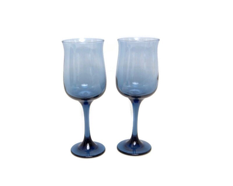 Set of 2 Libbey Connoisseur Tawny Water Glasses or Goblets 