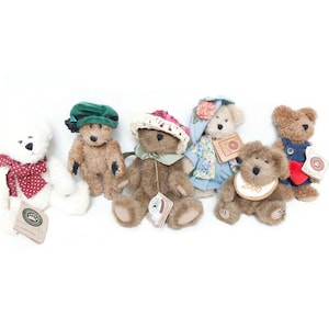 Boyds Bears Lot of 6 Herbie Bearlove, Ashlyn Labearsley, Allison Rose Berriweather, Latte O Bear, BLANCHE DE BEARVOIRE, 2000 Baby Bear Bild 1