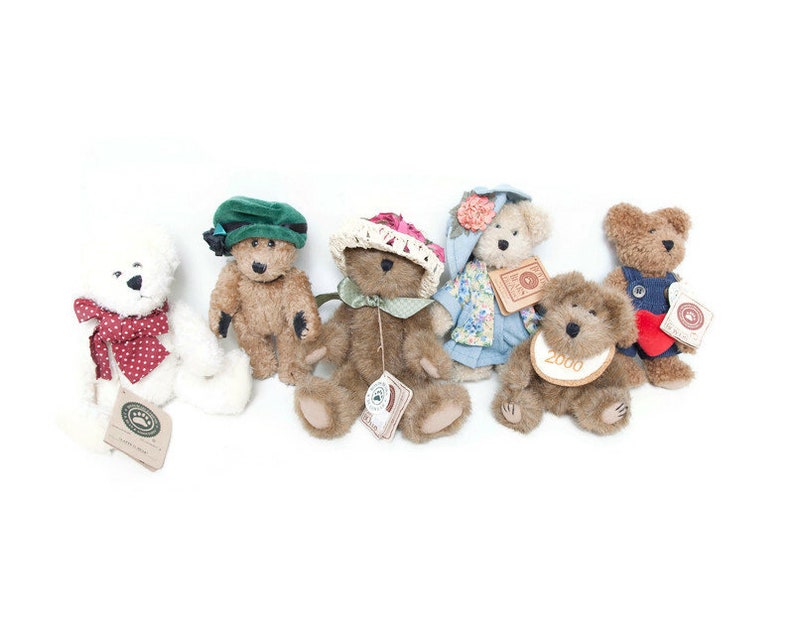 Boyds Bears Lot of 6 Herbie Bearlove, Ashlyn Labearsley, Allison Rose Berriweather, Latte O Bear, BLANCHE DE BEARVOIRE, 2000 Baby Bear Bild 1