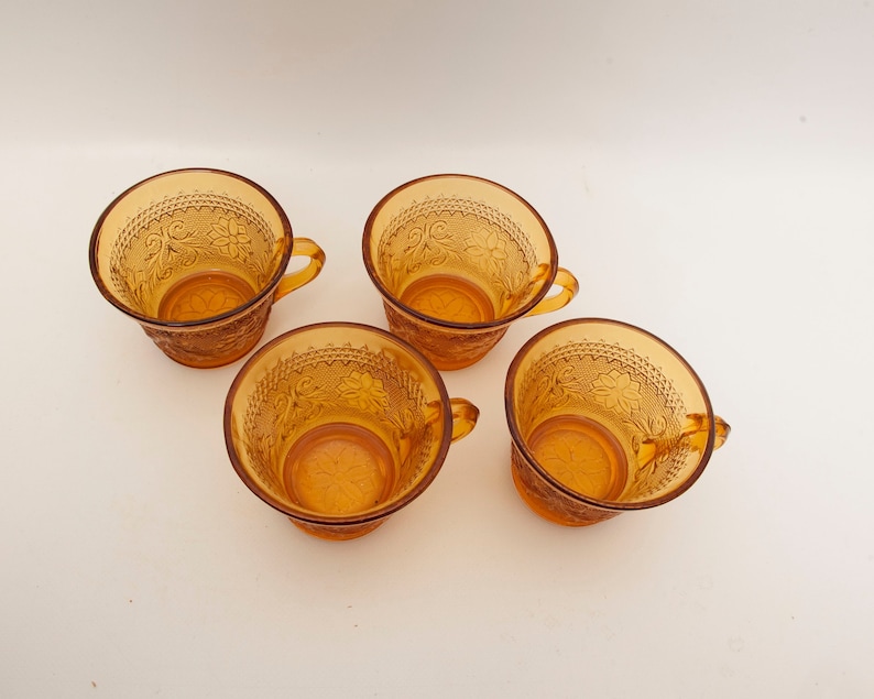 Vintage Amber Glass Snack Sets Tiara Exclusives Sandwich Glass Etsy