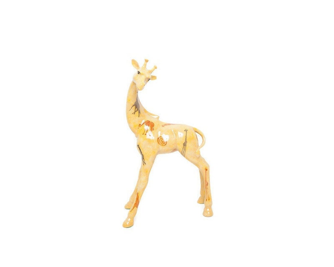 Vintage Designer Standing Giraffe Statue 15 Inch Composite Resin Hand