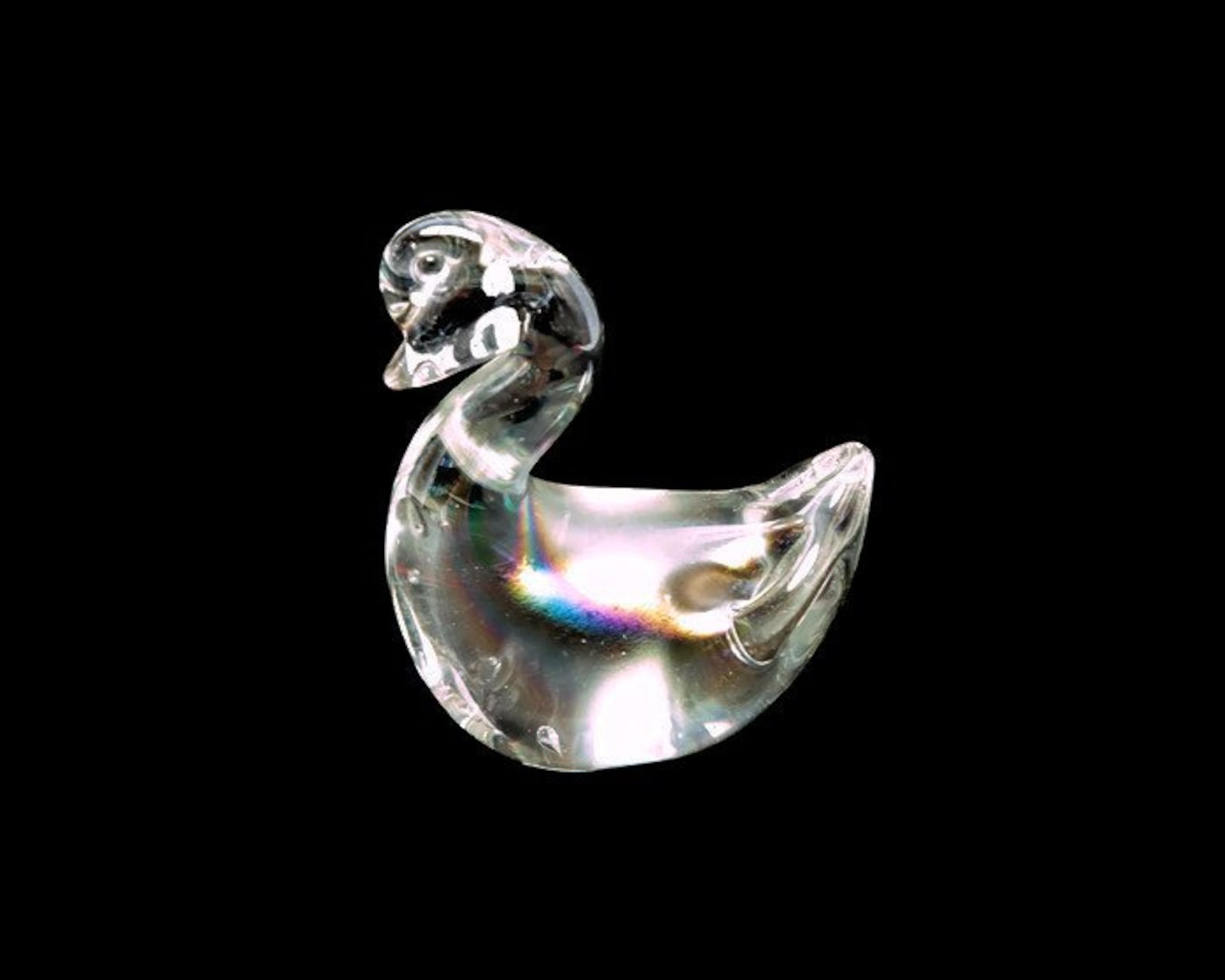 Vintage Blown Glass Duck Art Glass Iridescent Duck Etsy