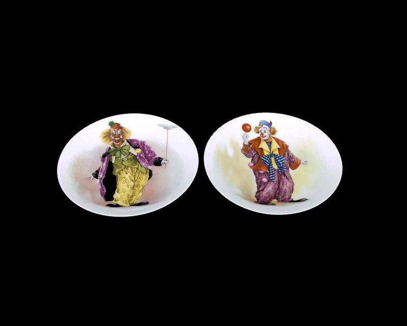 Vintage West Germany Clown Plates GLORIA FINE PORCELAIN