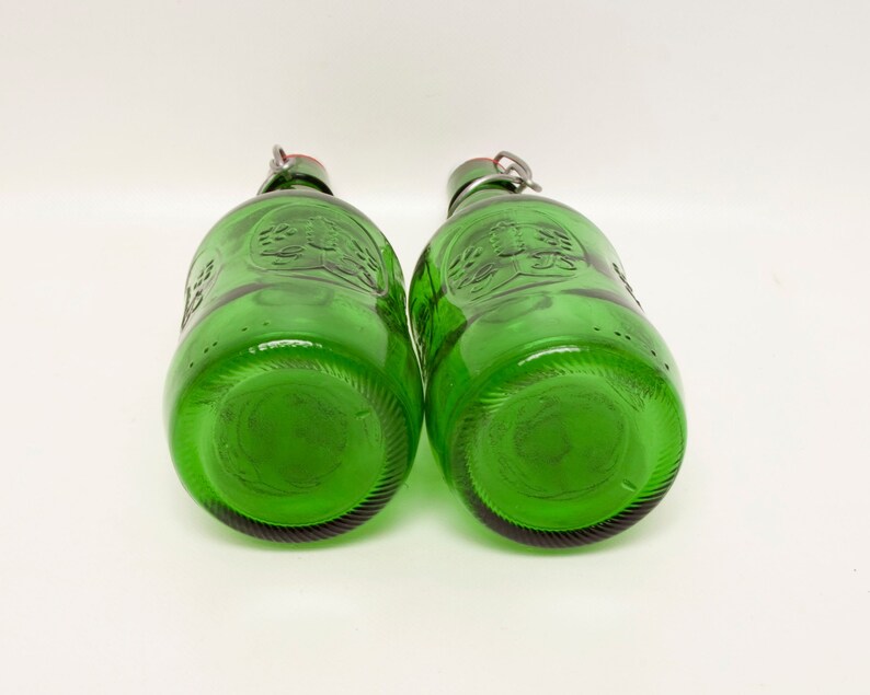 Vintage Embossed Grolsch Emerald Green Glass Beer Bottles Set Etsy