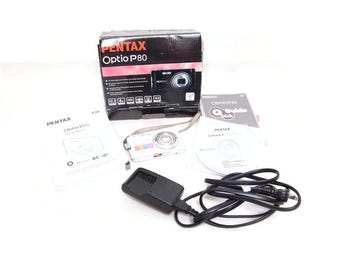 Y2K White Pentax Optio P80 Digicam - CCD Sensor - For Parts/Repair