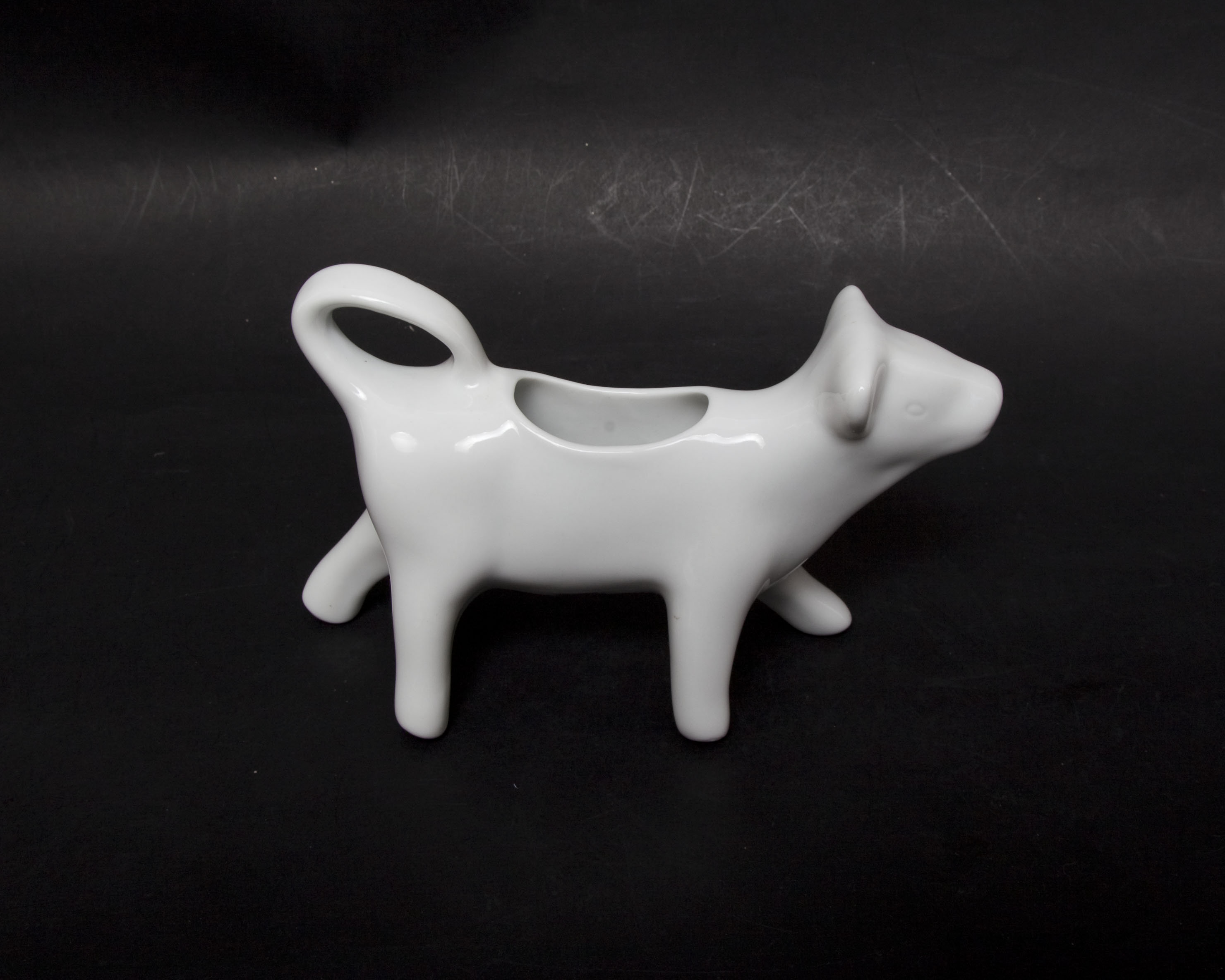 Vintage White Cow Creamer Cream Pitcher BIA Cordon Bleu France