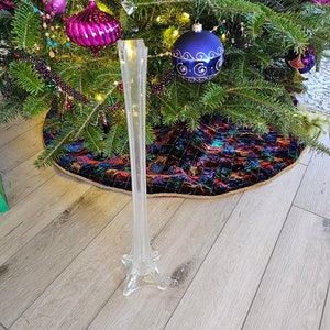 Eiffel Tower Vase, 20 High End Hand Blown Clear Glass Vintage 1 Open  Flower