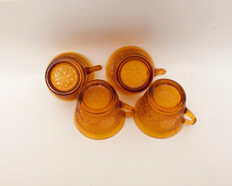 Vintage Amber Glass Snack Sets Tiara Exclusives Sandwich Glass Etsy