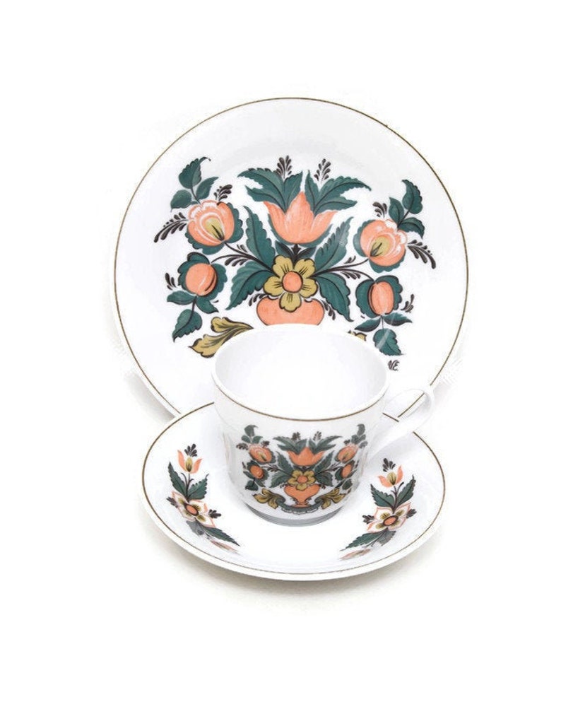 Porsgrund Norway Tea Cup Saucer Plate Nr 8 OPPDAL Norsk | Etsy