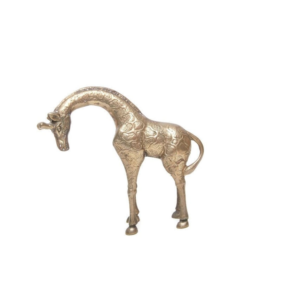 Vintage Solid Brass Giraffe Statue Large Sculpture Zoo Animal - Etsy