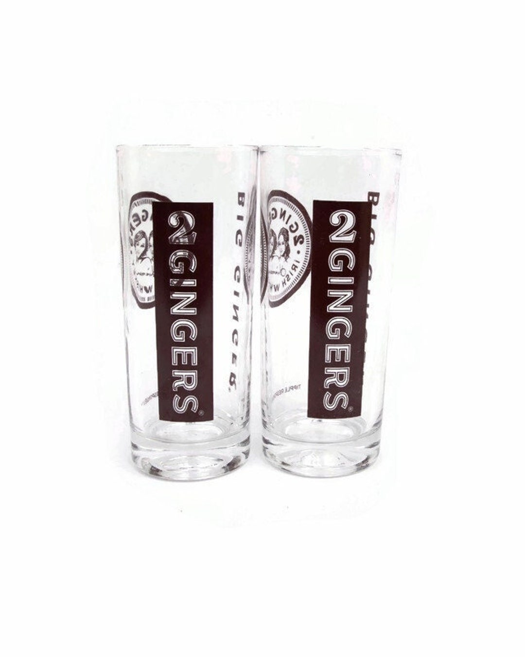 Vintage 2 Gingers Irish Whiskey Glasses Set of Two BIG GINGER Etsy