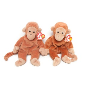 【お買い得•入手困難】tyビーニーベイビーズ サル&タコぬいぐるみ　※限定品 Ty ビーニーベイビー「ボンゴ」茶色のしっぽがかわいい猿