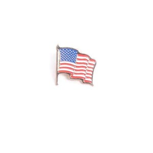 Vintage USA Flag Lapel Pin – Gold Enamel Red White Blue Stars & Stripes Tack Pin – Patriotic American Flag Collectible 3/4”