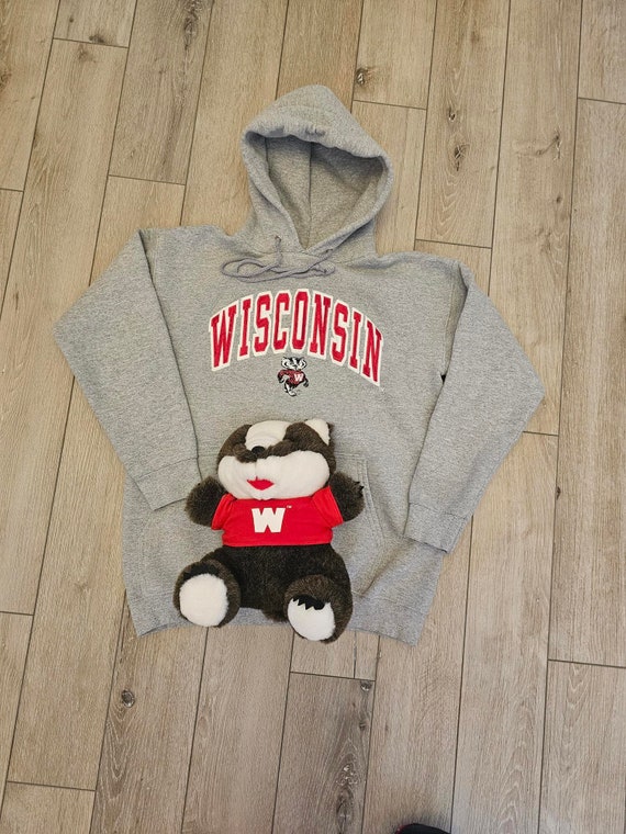 Vintage Wisconsin Badgers - Hooded Sweatshirt - S… - image 1