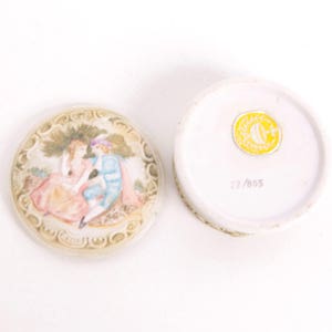 Vintage Topline Imports Japan umwerben Paar Porzellan Trinket Box - Ringhalter im viktorianischen Stil