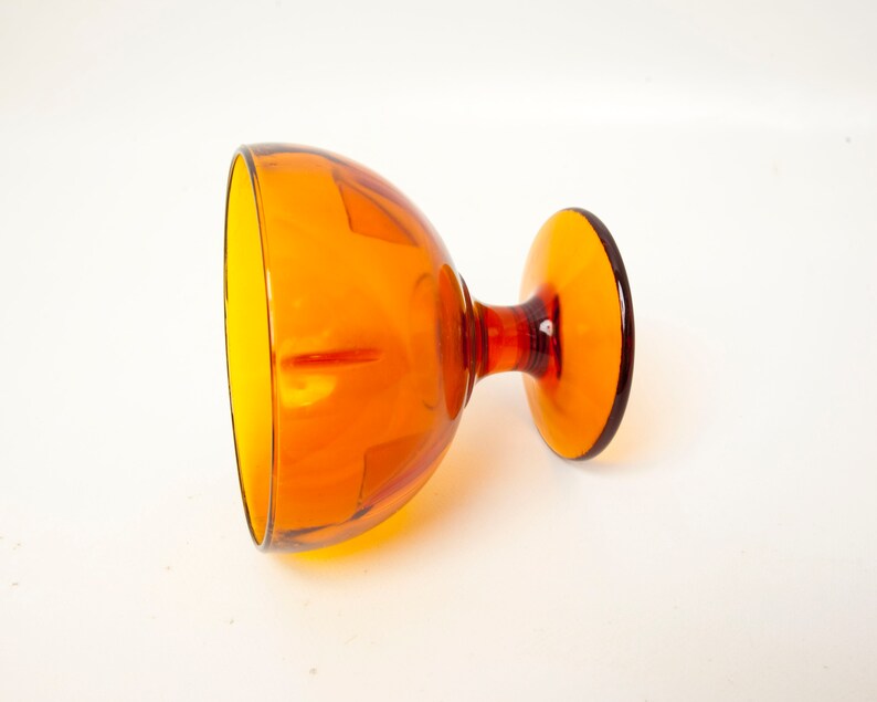 Vintage Amber Glass Footed Candle Holder Holds Pillar Candles Etsy