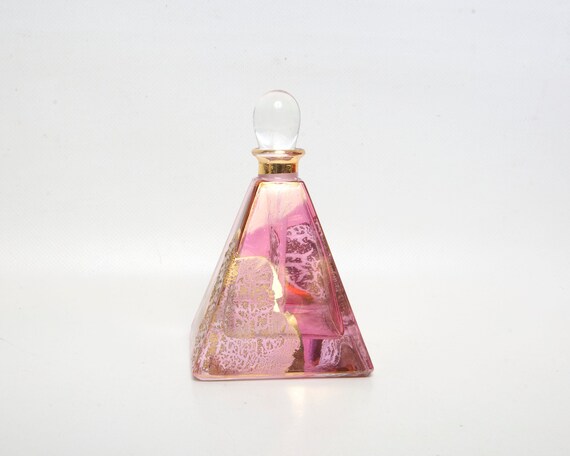 Vintage Czech Cranberry Glass Perfume Bottle - Py… - image 5