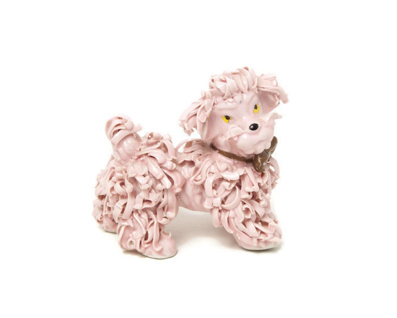 WHITE 1960/'S VTG JAPAN 7/" SPAGHETTI POODLE STATUE FIGURINE
