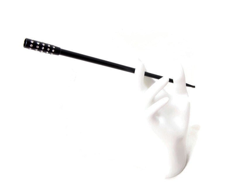 Vintage Style Black Telescoping Cigarette Holder With Rhinestones - Flapper  Gatsby Accessory - 14 Inch