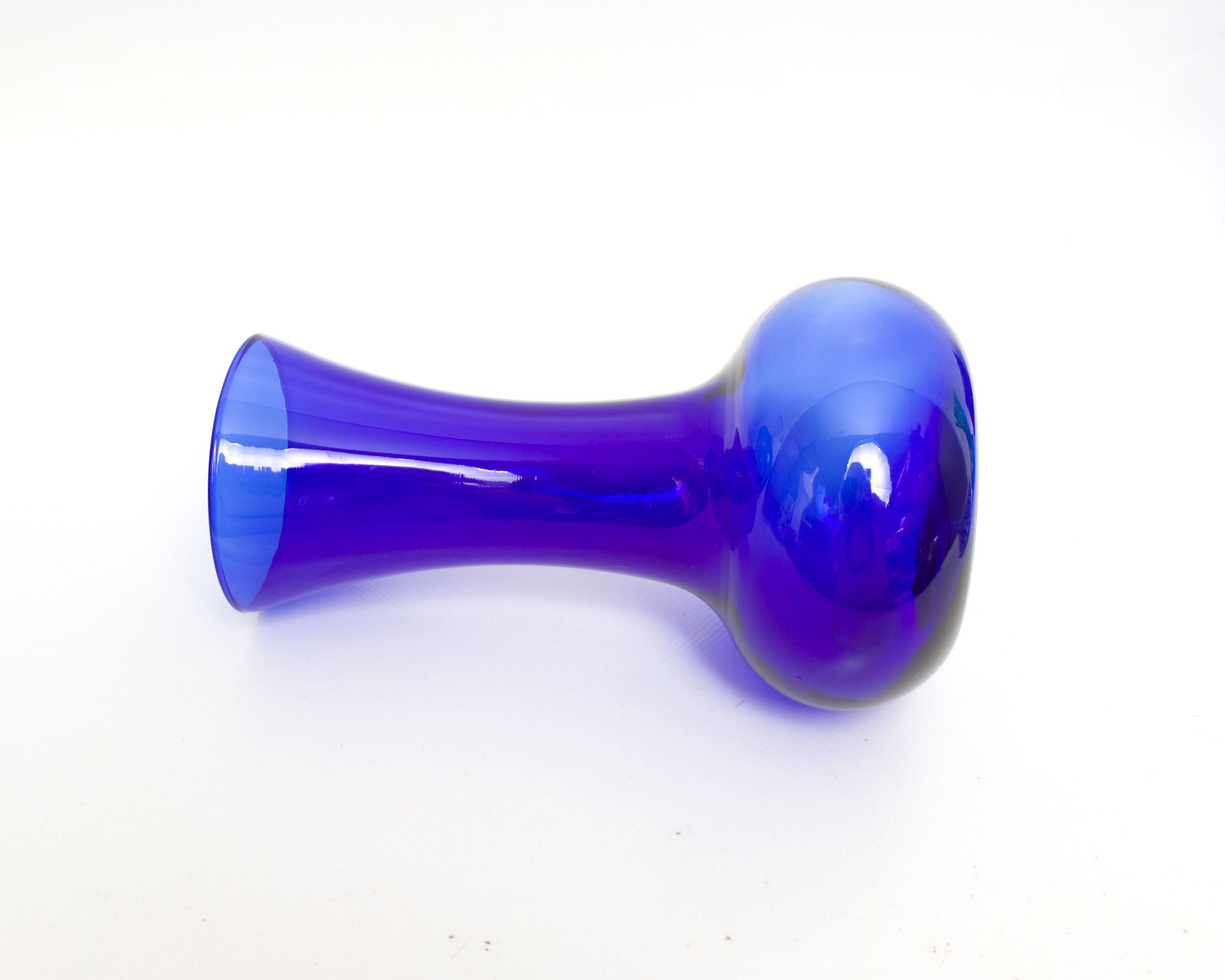 Vintage Cobalt Blue Glass Vase Illusions Blown Glass Indiana Etsy