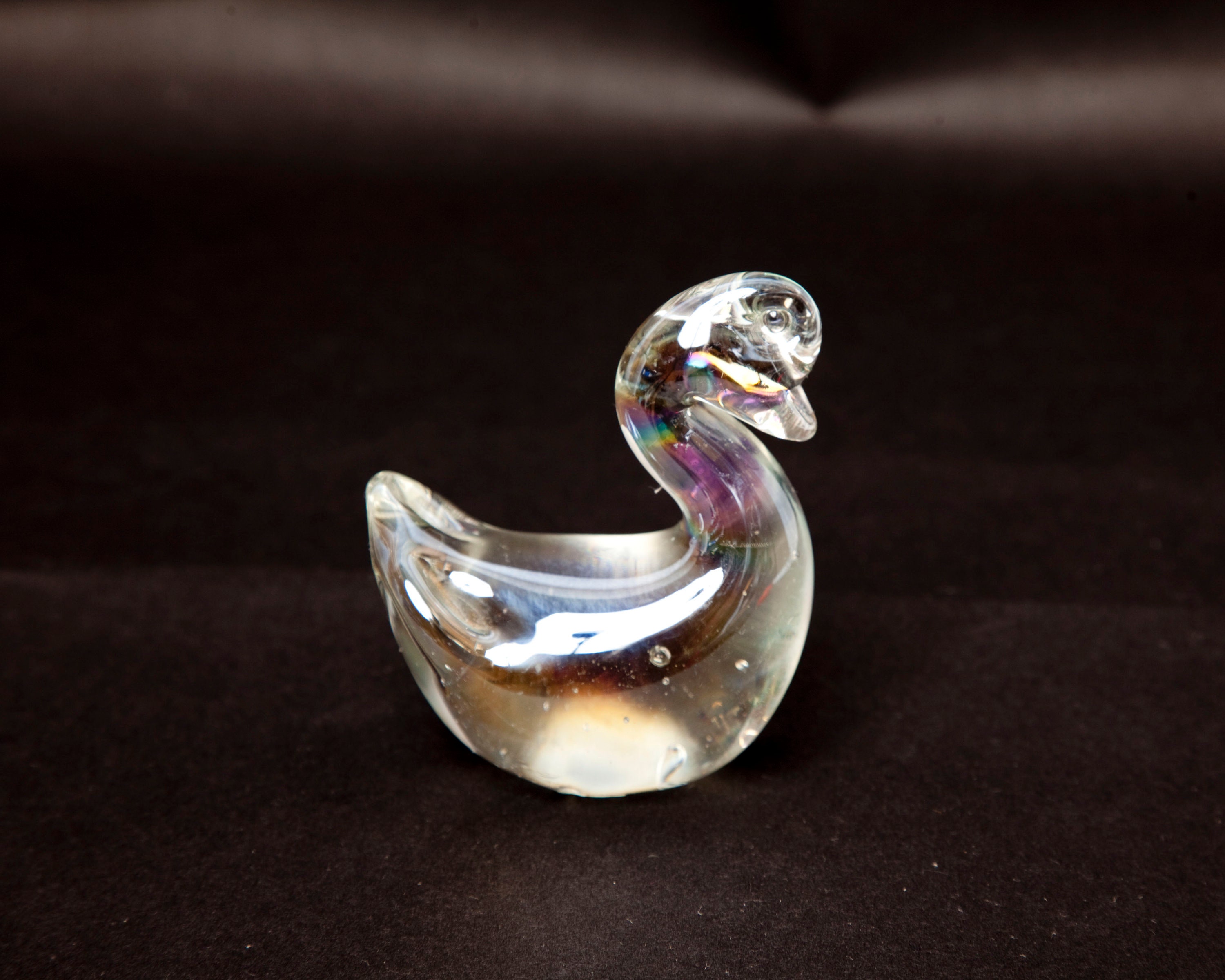 Vintage Blown Glass Duck Art Glass Iridescent Duck | Etsy