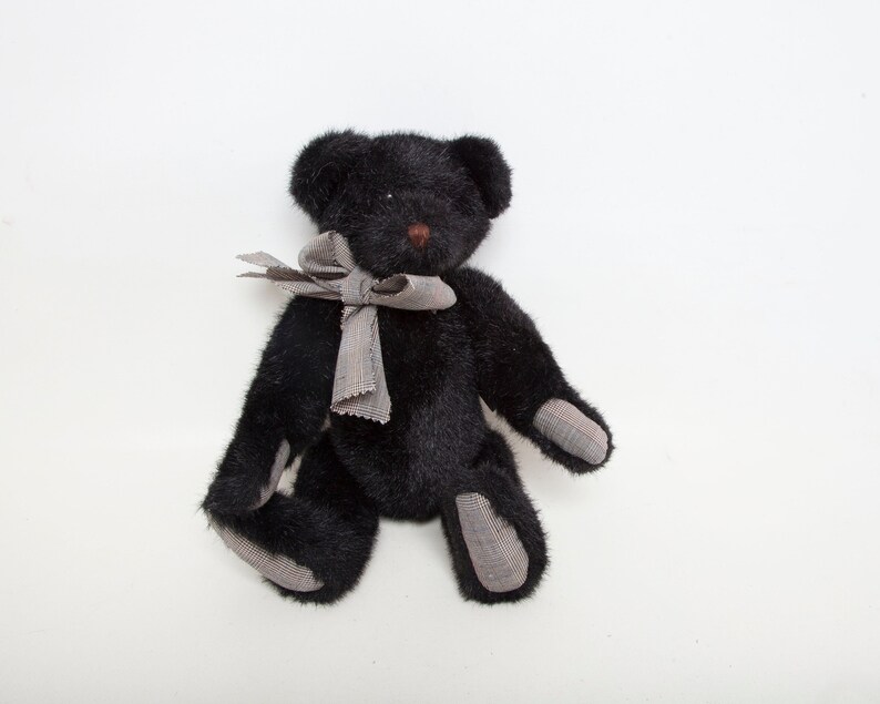 Boyds Bear URSA Orsacchiotto nero snodato 14 pollici Zampe con fiocco pied de poule Animale di peluche ripiene Collezione Archivio immagine 2