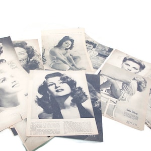 Páginas de revistas efímeras antiguas: años 1950 y 1960: fotografías de celebridades, estrellas de cine, modelos, anuncios de MCM, álbumes de recortes, diarios, manualidades, 11 x 8